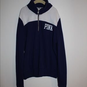 Pink blue quarter zip